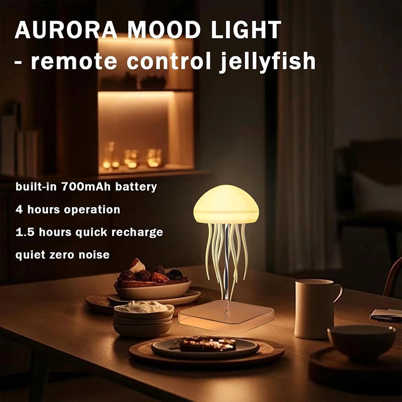 Enchanting LED Jellyfish Lamp - 9 Tentacles, Dual Modes, Long Battery Life & Remote Control with Colorful Gradients