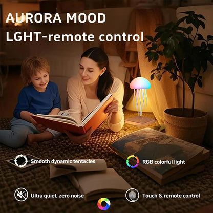 Enchanting LED Jellyfish Lamp - 9 Tentacles, Dual Modes, Long Battery Life & Remote Control with Colorful Gradients