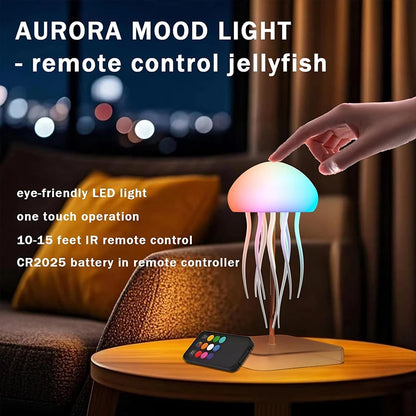 Enchanting LED Jellyfish Lamp - 9 Tentacles, Dual Modes, Long Battery Life & Remote Control with Colorful Gradients