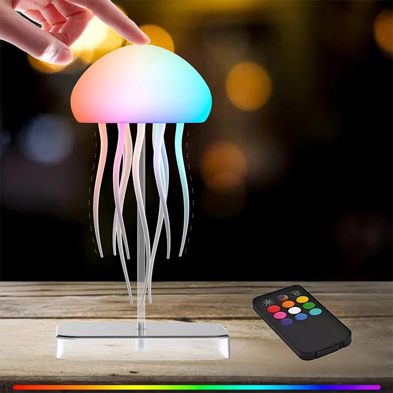 Enchanting LED Jellyfish Lamp - 9 Tentacles, Dual Modes, Long Battery Life & Remote Control with Colorful Gradients