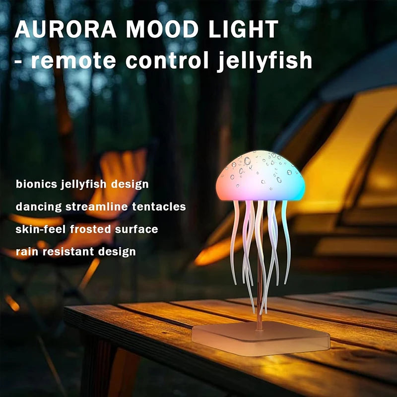Enchanting LED Jellyfish Lamp - 9 Tentacles, Dual Modes, Long Battery Life & Remote Control with Colorful Gradients